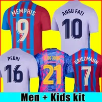 ANSU FATI Camisetas de fútbol camiseta Fc MEMPHIS PEDRI barcelona Kun Aguero BARCA 21 22 F. DE JONG DEST kit hombre + niños conjuntos tercero chandal de la