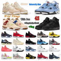 Designer Jumpman Basketball Lightning 4 4s Bred Shoes Where the Wild Things sono luccicanti White Oreo University Blue Union Black Cat Fire Fire Mens Sneaker