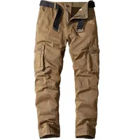 Мужские брюки Негизбер осень и зимний груз 100% хлопок спортивные комбинезоны твердого цвета прямые многокаркарты брюки мужчины