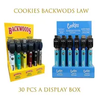Cookies Backwoods Gesetz Twist Vorheiz VV Batterie 900mAh Unterspannung einstellbar USB-Ladegerät Vape Pen 30pcs mit Anzeigefeld CE4