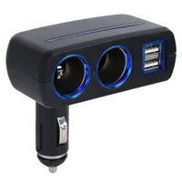 Car Cigarette Lighter Dual USB 12-24V 120W 1200MA Universal Auto Socket Power Adapter Car Splitter Charger Auto Car Accessories