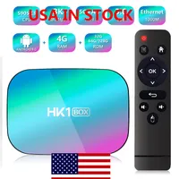 الولايات المتحدة الأمريكية في المخزون HK1 Amlogic S905x3 TV Box Android 9.0 الذكية 1000M 8K 4GB RAM 32GB ROM رباعية النواة