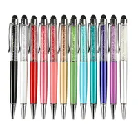 2 in 1 Stylus Touch pen Luxury Diamond Capacitve screen ball point pens for iphone 6 7 8 x samsung tablet pc