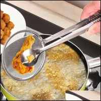 Kookgerei keuken, eet bar huizen tuinhoudende stalen lepel lepel oliebrying filtermand met clip mti-functionele keukenzeef