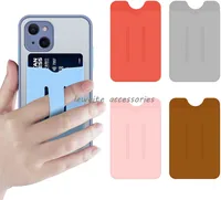 Titular de la tarjeta de crédito de la identificación de la manga del teléfono celular con la cartera de Silicone Stretched Silicone Stretche Stretche Stretche On para iPhone Samsung y la mayoría de los teléfonos inteligentes