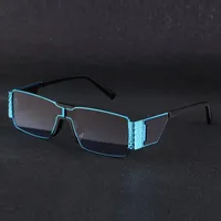 Óculos de sol Mercelyn Moda elegante para homens e mulheres Quadrado Metal Designer UV400