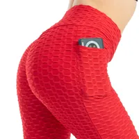 Bolli europei e americani Pocket Bubble Yoga Pants Womens High Elastic Glutes Lift Slim Assorbimento del sudore Leggings Donne