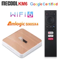 MECOOL KM6 Deluxe Etion WiFi 6 Caja de TV Certificado de Google Android 10.0 4GB 64GB AMLOGIC S905X4 1000M LAN Bluetooth 5.0 Set TopBox