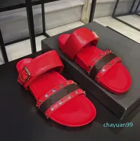 Sandal Luxus Bom Lady Gentlemen Bunte Leinwandbuchstabe Anatomic Leather Slide 7 Stil Modell 2021