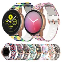 Sangles d'impression de silicone pour Samsung Galaxy Watch ACTIVE Smart Montres Sangle 20mm 22mm 40 couleurs imprimées