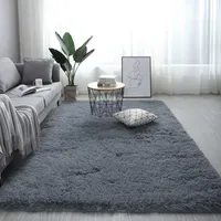 Carpets 2021 Soft Carpet For Living Room Solid Color Plush Bedroom Anti-Slip Mats Washable Fluffy Floor Rugs Kids Winter