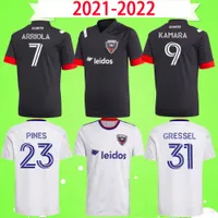 2022 2023 D.C. Jersey de futebol United Rooney Gressel Pines Arriola Flores Kamara 21 22 23 DC Black White Home Away Futebol Camisa de futebol tailandesa