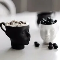 Bambola creativa faccia tazze da caffè e tazze coppie personalizzate tazza in ceramica riutilizzabile latte latte tè birra tazza eco-friendly regalo home decor 220310