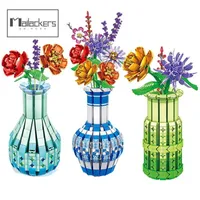 Mailackers Ideas Creator Flower Bouquet Vase Building Blocks Plants Potted Bricks Friends DIY MOC Assembly Toys For Girls Gift Q0823