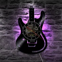 Duvar Saatleri Gitar Sanat Saati Kaya N Roll Müzik Gitarist Vintage Kayıt Stüdyosu Dekor Oyuncular Hediye