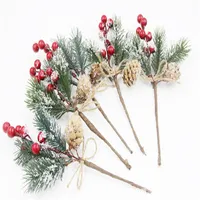 クリスマスツリーの装飾シミュレーションシーダーベリーブーケ家の装飾クリスマスの装飾品オルモシアブーケdiyガーランドパインコーン4777 Q2