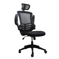 US Stock Techni Mobili Modern High-Back Mesh Executive Office Furniture Chair with Headrest and Flip-Up Arms, Black a53 a05
