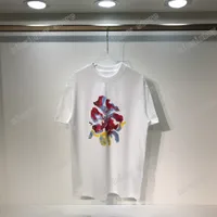 22ss Men Women Designers T-Shirts tee Oil painting flower print short sleeve Man Crew Neck paris Fashion Streetwear white black M-2XL
