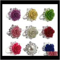 Altro decorazione della tavola Rose Flower Rock Ring Anello Serveiette Titolare Tipo del tovagliolo Cirgoli Forni per Banchetto Nuziale Dinner Decor Fashion ACC LMZP3