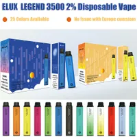 Elux Legendの使い捨てEタバコ3500 Puffs vape pen 1500mahバッテリー気化器スティック蒸気キット2％10ml予備充填カートリッジデバイスオタクバー