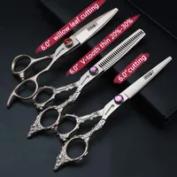 Hair Scissors 6 7 Inch Professional Haircut Set Hairdressing Barber Thick Cut Flower Thinning Antler Precision