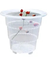 20 pcs /lot Meshpot 10cm Clear Plastic Orchid Cactus Pots Succulent Planter With Holes Air Pruning Function Root Growth Slots