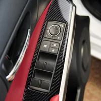 4 adet Karbon Fiber Pencere Kaldırma Anahtar Paneli Dekorasyon Araba Aksesuarları Styling İç Lexus IS250 2013-2020 Araba