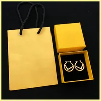Vrouwen hoepel oorbellen mannen mode luxe sieraden letters oorbel ontwerper accessoires womens designers stud gouden f oorbel hoge kwaliteit