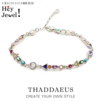 Uma viagem para braceletes paraíso colorido link cadeia de prata moda jóias boho-inspirado presente para as mulheres 220210