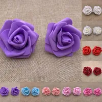 Decorative Flowers & Wreaths 50pcs set 7cm Artificial Foam Roses Heads Pe Rose Festival For Wedding Head Flower Home Families Gar