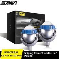 SANVI 2Pcs 35W 5500k 3inches Auto Bi LED Projector Lens H4 H7 9005 9006 Car Motorcycle Headlight Retrofit Kits