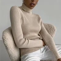 Turtleneck de base Femmes Sweaters Automne Hiver Tops Slim Femme Pull Swaye Pull Jumper Soft Chaud Pull Casual Vêtements Longues manches longues