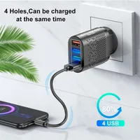 EU / US / UK Plug USB Charger 3A Quik Charge 3.0 Ładowarka telefonii komórkowej do iPhone 11 Samsung Xiaomi 4 Port Fast Wall Chargers219R293B