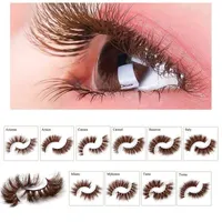 3D Mink Brown False Ciglia Cross Lungo Natural Fake Eyelashes Palcoscenico Show Makeup Spessa Eye Ciglia