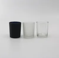 Großhandel schwarz weiß rot matte transparent glas kerzenhalter leer tasse diy kerze container 5x6 cm 7.4x8 cm sn4737