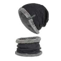Outdoor Hats Arrivals Men Winter Thermal Knit Cap Scarf Knitted Hat Set Sport Beanie Hiking Cycling Bonnet Caps
