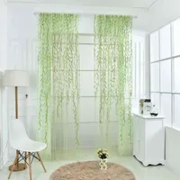 Rieten pure gordijn Franse venster pastorale stijl bloemen gedrukt gaas gordijnen scherm voor woonkamer slaapkamer woondecoratie