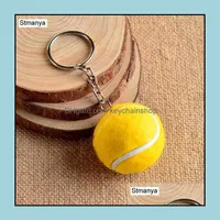 Keychains Fashion Accessories 6 Color Key Chain Tennis Ball Metal Keychain Car Ring Sports Sliver Pendant Selling #17112 G1019 Drop Delivery
