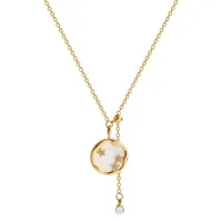 Collares colgantes Titanio White Shell con collar de estrellas Cadena de acero inoxidable del encanto de la perla falsa para las mujeres Emo Jewelry regalos