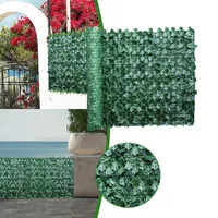 Cień Sztuczny Rattan Rattan Fence Symulowany Liść Balkon Balkon Home Ogród Kryty Outdoor Green Wall Decoration