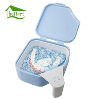 貯蔵箱の箱陸上高品質箱義歯浴箱ケースの歯科用不動歯のハンドルネット容器