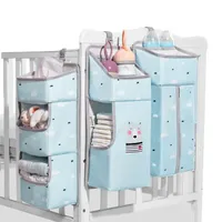 Sunveno سرير منظم للأطفال سرير شنقا حقيبة التخزين الطفل الملابس العلبة منظم للأساسيات الفراش حفاضات الحفاض حقيبة 796 Y2