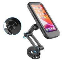 Adjustable Waterproof Motorcycle Bicycle Phone Holder Universal Bike Handlebar Magnet Stand Case Cell Support Mount Bracket Bag