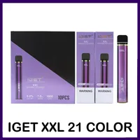 Iget XXL одноразовые сигареты POD Устройство набор 1800 слойки 950 мАч 7ML предварительно заполненный Vape Pape для Bang 0268238