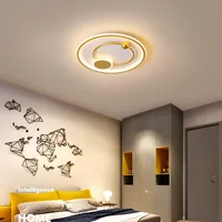 Plafoniere rotondo lampada dorata per soggiorno studio camera da letto ufficio montato superficie moderna casa moderna a LED lampadario