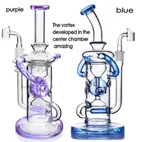 Big 12inch tall Belly New Vintage Glass Bong Top Sale Heady Hookahs Smoking Accessories Pyrex Oil Burner Colors Recycler Beaker Dab Rig 14mm