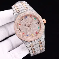 Full Diamond Mens Watch Automatic Mechanical Watches 41MM Men Classic WristWatch Life Waterproof Sapphire Mirror Stainless Steel WristWatches Montre De Luxe Gift