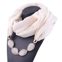 # H40 Многолюбильный ювелирные изделия Заявление о ожерелье подвесной шарф женские Богемии шейный шелкография Follard Femme аксессуары Hijab магазины шарфы