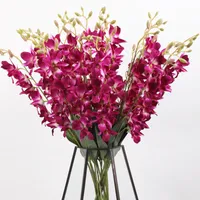 1pc Artificiale Orchid Flowers Flowers Branch Seta Cattleya Flower Butterfly Falso per la decorazione di nozze domestiche Ghirlande decorative