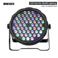 Shehds liso 54x3w iluminação LED par Light strobe DMX controlador partido DJ discoteca bar escurecimento projetor de efeito